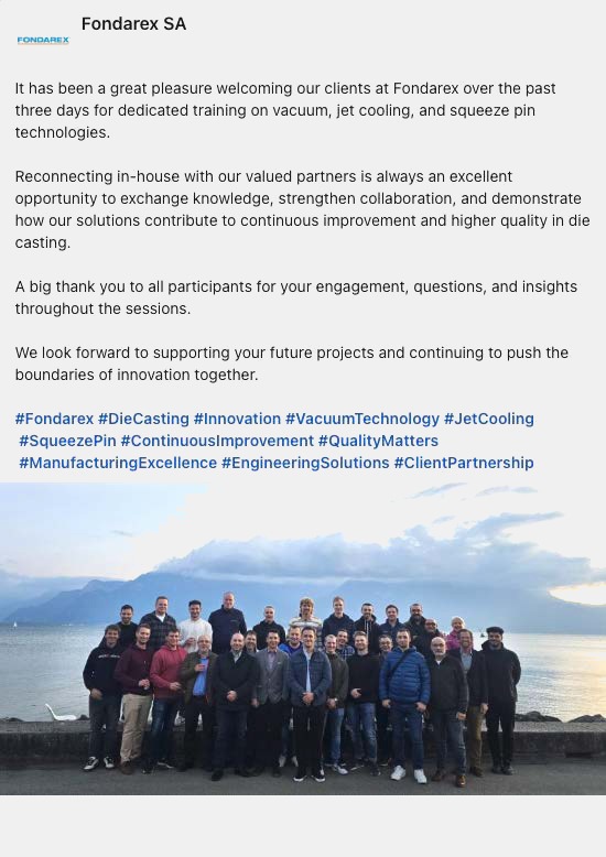 10/2/2025 A great pleasure welcoming our clients at Fondarex, Switzerland